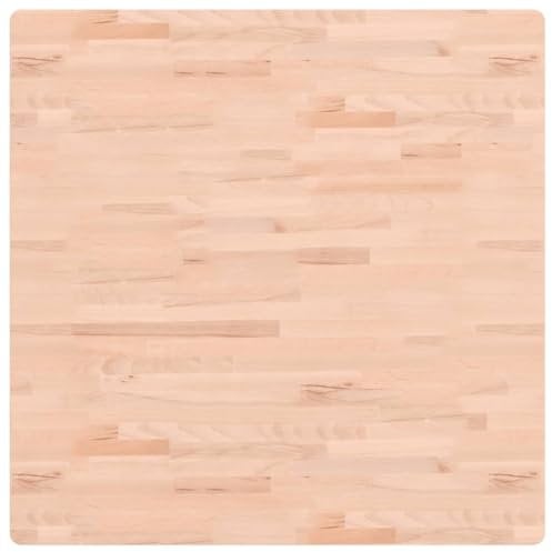 vidaXL Tischplatte, Quadratisch Holzplatte mit 4 abgerundeten Ecken, Holztischplatte Ersatzplatte für Couchtisch, Massivholztischplatte Platte, 90x90x1,5 cm Massivholz Buche