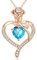 CDE Jewellry Birthstone Collana Donne, 925 Sterling Silver Rose Gold Jewellry Rose Heart Collana Pendente Anniversario Compleanno Regalo di Natale per donne Moglie Mamma Fidanzata Lady Suo 12