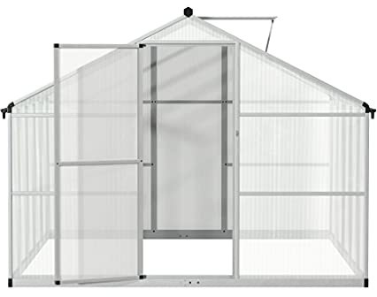 Serre de jardin en aluminium de 7,2 m² avec fondation de 301 x 238 cm - Polyvalente - Utilisable comme serre ou serre pour cultures