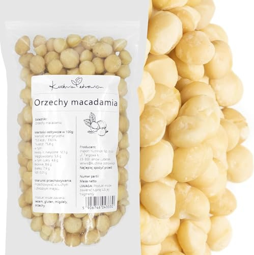 Noci Di Macadamia Intere 500 g – Snack Croccante per Spuntini e Pause | Noci Di Macadamia Intere: texture croccante e formato pronto da gustare a casa, al lavoro o da condividere – KUCHNIA ZDROWIA
