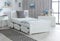 Humza Amani Mission Wooden Bed 3FT, Single Waxed Pine Guest Bed with Under Bed Storage Drawers and Slatted Headboard (White, Single)