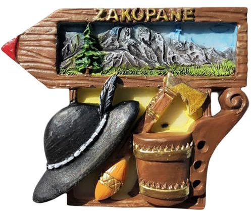 3D Zakopane Polen Kühlschrankmagnet Reise Souvenir Kühlschrank Dekoration Harz handbemalt Handwerk Kollektion
