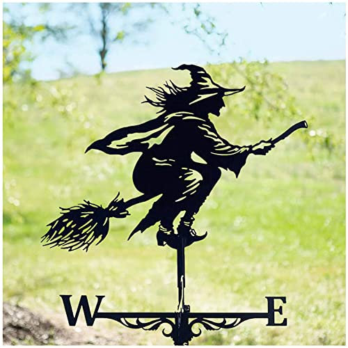 HPTHLY Girouette sorcière pour Cour, Toit vain, décoration de Jardin de sorcière en Fonte à l'extérieur, toits d'girouettes, pour Halloween Jardin Balcon pelouse décoration de Jardin
