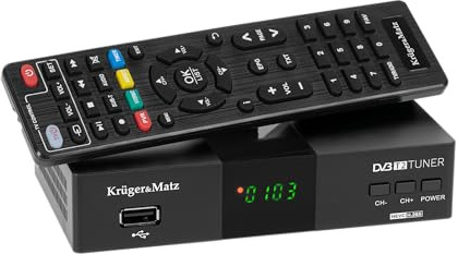 Kruger&Matz Tuner DVB-T2 H.265 HEVC Risoluzione 1920 x 1080 px KM0550D Timeshift Televideo Canali preferiti 512 MB RAM
