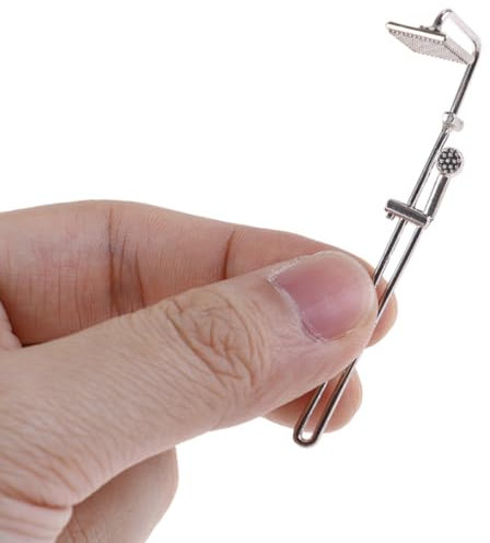 Peosaard Dollhouse Miniatur -Szene Duschmodell Mini Legierung Dusche kleine Badezimmer Vorräte tun Spielen Spielzeugpuppenhauszubehör,