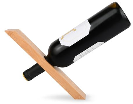 ds. distinctive style Wine Bottle Holder Bamboo Personalized Single Wine Bottle Holder Stand for Creative Decoration, Wine Display and Storage