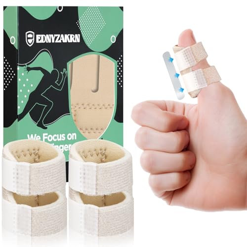 EDNYZAKRN 5Pcs Daumenschienen für Trigger Finger - gebrochene Finger - Arthritis, Finger Unterstützung für Zeigefinger - Mittelfinger - Ringfinger - kleine Finger (Beige)