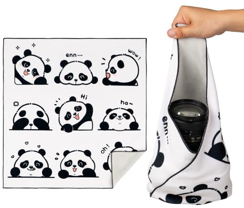 Walking Way Magic Protective Wrap Selbstklebe-Etui Kit Kratzfest Staubdicht Waschbar Tuch für Kameras Objektiv Elektronische und kosmetische Produkte(Panda, 55 * 55cm)