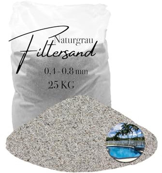 25 kg Filtersand Filterkies hellgrau 0,4-0,8mm Sand Poolsand für Sandfilteranlagen