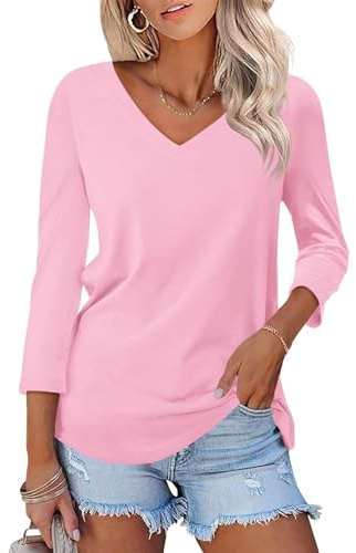 AirMood Womens Casual 3/4 Length Sleeve Shirts Tops