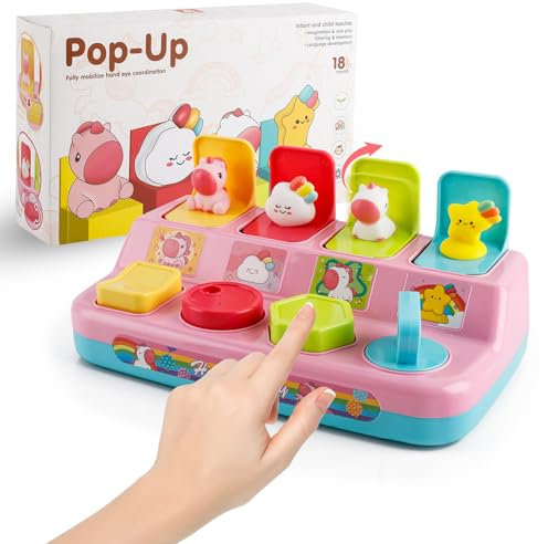 Wootoyz Jouet pour Bébé 1 an, Pop-up Jouet Montessori pour Bébés 18 Mois Cadeau Bebe 1 2 3 an pour d'anniversaire Noël Licorne Jeux Bebe 18 Mois Fille Garcon Jouet éducatif 18 Mois Cadeaux 1 2 3 Ans