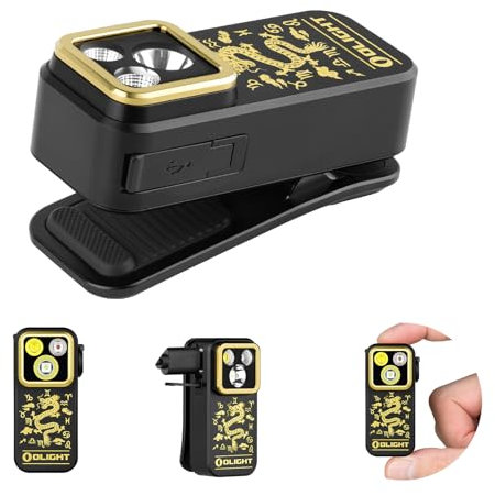 OLIGHT Oclip Pro Mini LED Taschenlampe mit Flutlicht, fokussiertes Licht und Rotlicht,500 LM helle USB-C wiederaufladbare Flashlight,IPX6 Clip Lampe kleine Blinklicht für Läufer Camping (Dragon)
