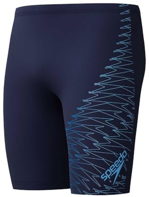 Speedo Medley Logo Jammer da Nuoto per Uomo, Navy/Lagoon Blue, 36