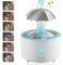 Umbrella Rain Humidifier - 7 Color Raindrop Aromatherapy Diffuser With Rain Sounds for Sleeping, Rotating Waterfall Lamp, Essential Oil Humidifier (White)