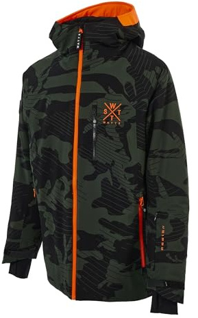 WATTS 1 Sregular WK611 technische Skijacke / Snowboardjacke für Herren, Forest Kamo, L