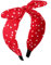 Serre-tête antidérapant avec nœud à pois pour femmes et filles - Accessoires de cheveux rétro - Rouge