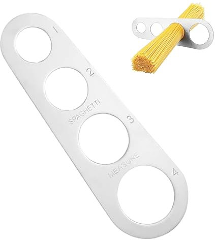 4-Holes Stainless Steel Spaghetti Measurer, Spaghetti Measuring Ruler, Stainless Steel Noodle Measure, Pasta Measure Tool, Spaghetti Measuring Portion Control Tool
