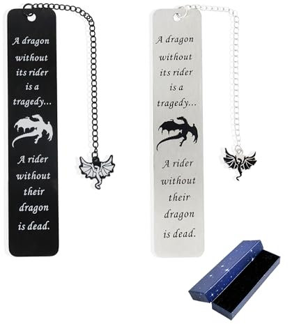 Simaixing Drachen-Lesezeichen, Metall-Lesezeichen für Buchliebhaber, 2 Stück