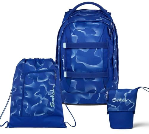 Satch Pack Pencil Slider Light Edition Schulrucksack Set 3tlg. inkl. Sportbeutel (Vibrant Blue)