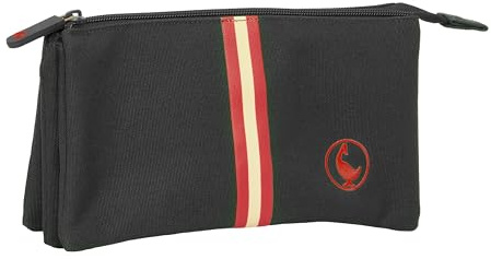 safta EL GANSO Basics Federmäppchen für Kinder, ideal für Kinder im Schulalter, bequem und vielseitig, Qualität und Widerstandsfähigkeit, 22 x 3 x 12 cm, Schwarz, M, Casual