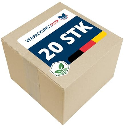 VERPACKUNGSFUXX Faltkarton Basic 20 Stück | Außenmaße 208 x 208 x 155 mm | hochwertige braune Kartons als Versandkarton | stabile Verpackungskartons aus Wellpappe