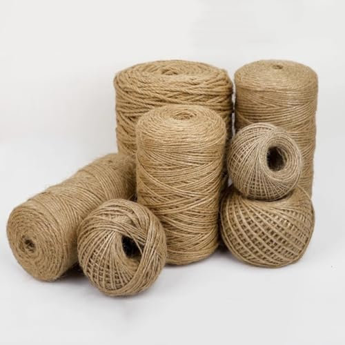 Garden Thick Jute Rope, DIY Decking Gardening Bundling Twine Cord, Flexible Cat Scratcher Gift Wrapping Parcel Cord (12mm x 10meters)