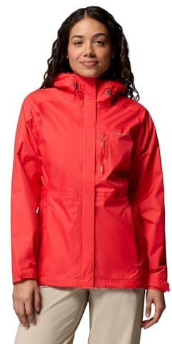 Columbia Pouring Adventure 3 Veste de pluie imperméable pour femme, rouge coquelicot, taille XS