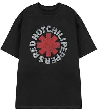 Red Hot Chili Peppers Logo T-Shirt | Unisex Black Short-Sleeved Graphic Tee | Band Merchandise Top | Rock Music Fan Apparel for Him or Her | Alternative Music Gift for Adults