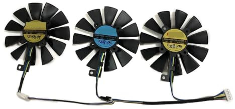 QWZOZST 3 Pezzi PLD09210S12HH, dissipatore GPU VGA, Ventola Grafica, per ASUS per Strix per GTX 1080Ti 1060 1070Ti 980Ti RX per Vega, Raffreddamento Scheda Video(FDC10U12S9-C)