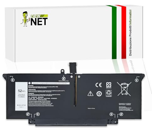 New Net - Batteria JHT2H compatibile con Dell Latitude 7310, 7310 2-in-1, 7410, 7410 2-in-1, 7410 Chromebook, 7410 2-in-1 Chromebook [7.6V - 52Wh - 6800mAh]