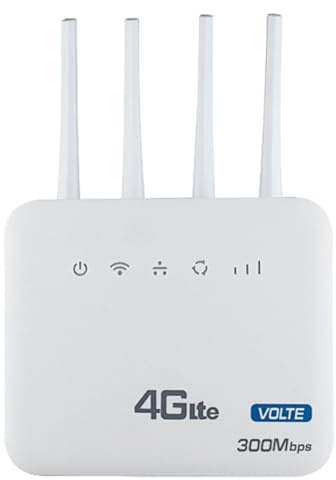 Tacdas Routeur WiFi 4G LTE avec Modem Hotspot RJ11 et Emplacement pour Carte SIM pour l'europe, L'Afrique et l'asie, Prise EU