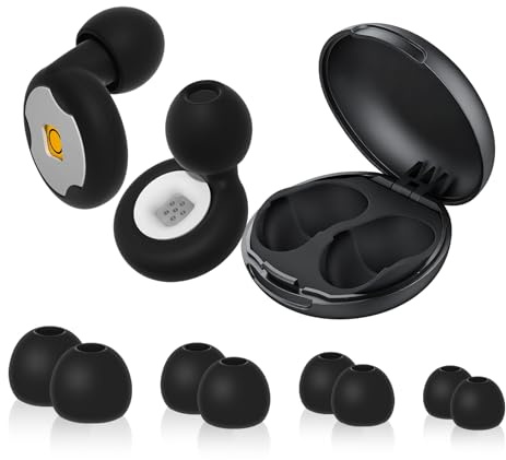 Bouchon D'oreille Pour Dormir, Bouchon D'oreille Anti Bruit,Silicone ultra-doux Réutilisable, Protection Auditive Fiable Pour Sommeil, Travail, Concentration, Voyages et Concerts (Noir)