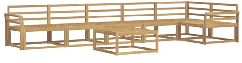 vidaXL Outdoor-Sofagarnitur 7 pcs Weiß 79 x 79 x 37 cm, Moderne Garten-Sofa-Ecke, wetterfestes Set, modulares Lounge-Möbel, ergonomisch & Akazien-Stil