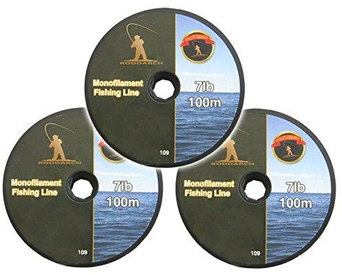 Roddarch 3 x 100m Fishing Line. Coarse, Sea, Game or Boat Angling. Choose 7lb or 15lb Line Strength.