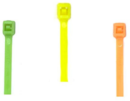 Kabelbinder Set Farbig Neon 100 x 2,5 mm 300 Stück Gelb Orange Grün