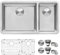 Ruvati 32-inch Undermount Kitchen Sink - 70/30 Double Bowl Kitchen Sink - 16 Gauge Stainless Steel Sinks with Brushed Finish hides scratches, Easy-to-Clean Undermount Sinks - RVM5300