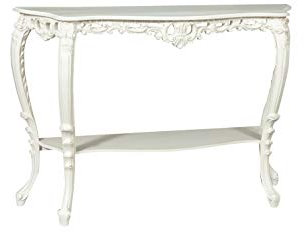 Biscottini Konsolentisch barock 130x36x88 cm Made in Italy | Konsolentisch Weiss aus Holz | Konsolentisch Vintage | Konsole weiß | Konsole Tisch