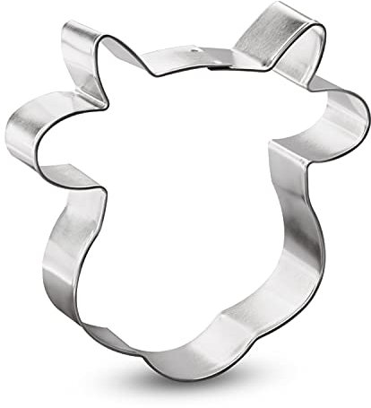 Cow Face Cookie Cutter - Made in the USA – Foose Cookie Cutters Tin Plated Steel Cow Face Cookie Mold (4.25 Inch)