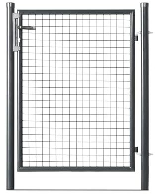 Gardenode Easy Clôture Portillon grillagé en Acier galvanisé Maille 50 x 50 Passage L 1m x H1m75 Gris Anthracite - Résistant et sécurisé pour Jardin extérieur