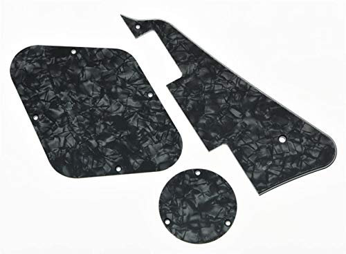 Dopro Black Pearl LP Pickguard & Rückplatte Schalter-Platte Hohlraumabdeckungen für Gibson Les Paul