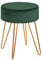 Duhome Sitzhocker Schminktisch Hocker Samt Hocker Runder Ottoman Hocker Gepolsterter Hocker mit Metallbeine, Grün
