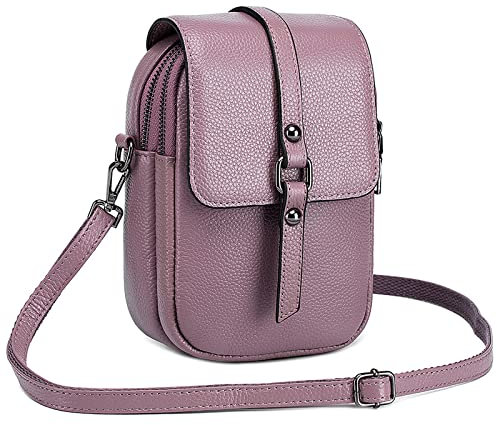 FORRICA Borsa a Tracolla Donna Borsa a Spalla per Cellulare Vacchetta Pelle Borsello Telefono Portafoglio Borsa Piccola Borsetta Tracolla Viola