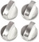 XNJIHWA 4Piezas Botones de Cocina de Gas Perilla Cocina Mando Universal Cocina Gas Universales 6mm Botones Gas para las Horno,Cocina,Estufa de Gas,Plateado