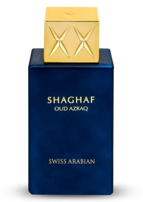 Swiss Arabian Shaghaf Oud Azraq Eau de Parfum Unisex 75ML - Ein luxuriöser goldener Amber-Oud mit Honig, Gewürzen und reichem Leder - Ein Duft von Erfolg und Raffinesse