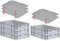 PROREGAL SparSet 5x Eurobox NextGen Grip mit Auflagedeckel & 4 roten Schiebeschnappverschlüssen, HxBxT 12x40x60cm, 23 L, Grau, Griffe geschlossen, Eurobehälter, Transportbox