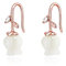 Reffeer 925 Sterling Silber Blumen-Ohrringe für Damen, Blumen-Tropfen-Ohrringe (C-Rose Gold Plated)