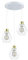 LumenTEC Hängende Leuchte, Pendelleuchte, E27 Otto x3 weiß + gold, 0752