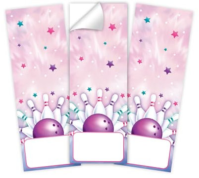 Minkocards 10 Aufkleber Bowling Kegeln Verpackung von Geschenken für Mädchengeburtstag Etiketten für Geschenkverpackung