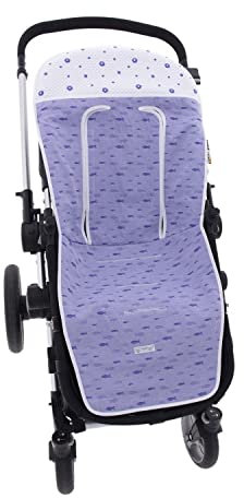 Funda de Verano para Silla Paseo Universal Rosy Fuentes- Colchoneta para Carrito Bebé- Transpirable-Compatible con Bugaboo, Jane, Concord, Baby Jogger, Bebecar…-Azul Pálido
