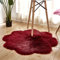 YUGWNN Rotwein Lammfell Teppich Flausch Fell füR Couch,Waschbar Fell füR Sessel Stuhl Decke,BlüTendurchmesser 120cm/47,2in
